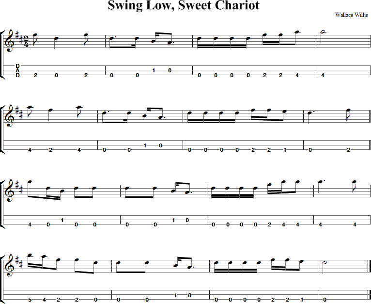 Swing Low, Sweet Chariot Sheet Music for Dulcimer