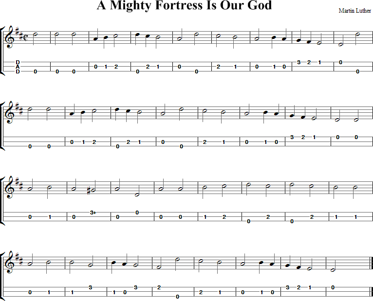 A Mighty Fortress Is Our God Sheet Music for Dulcimer