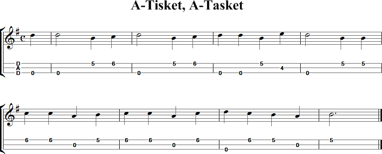 A-Tisket, A-Tasket Sheet Music for Dulcimer