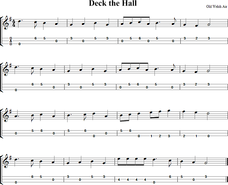 Deck the Hall Sheet Music for Dulcimer