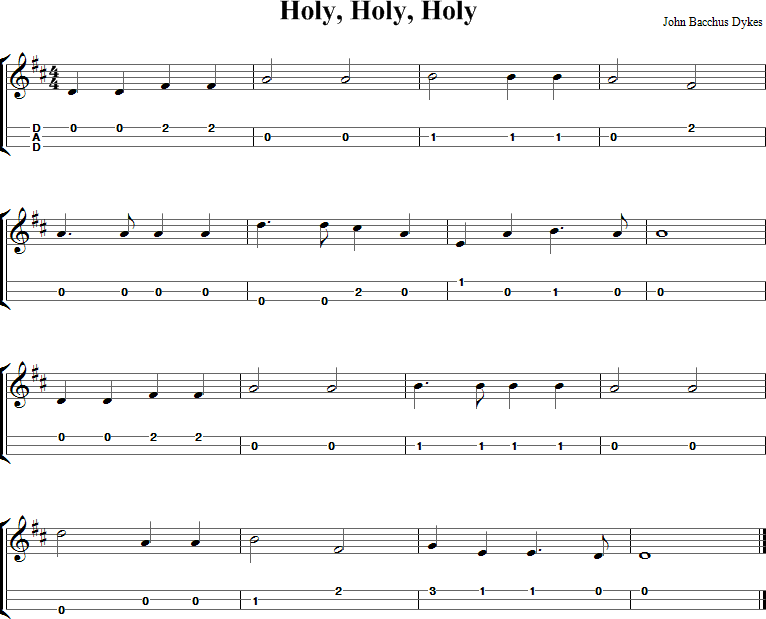 Holy, Holy, Holy Sheet Music for Dulcimer