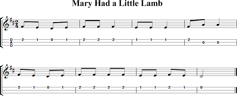 Mary Had a Little Lamb Sheet Music for Dulcimer