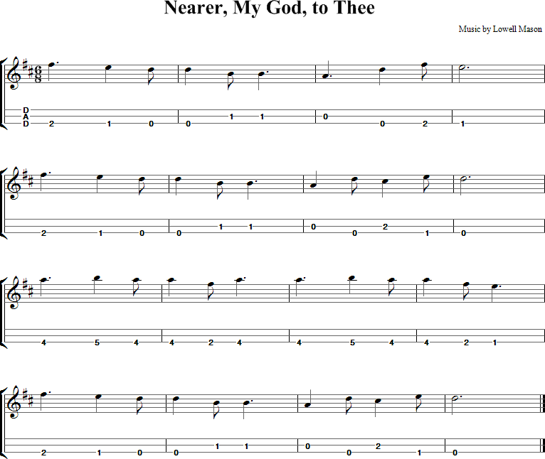 Nearer, My God, to Thee Sheet Music for Dulcimer