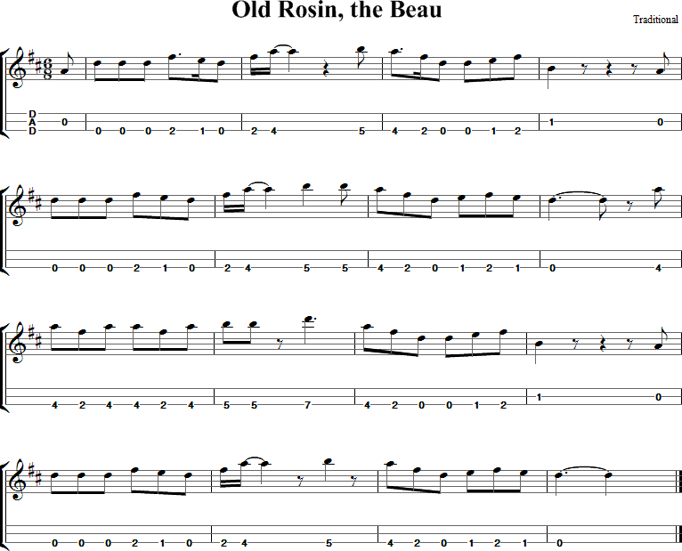 Old Rosin the Beau Sheet Music for Dulcimer