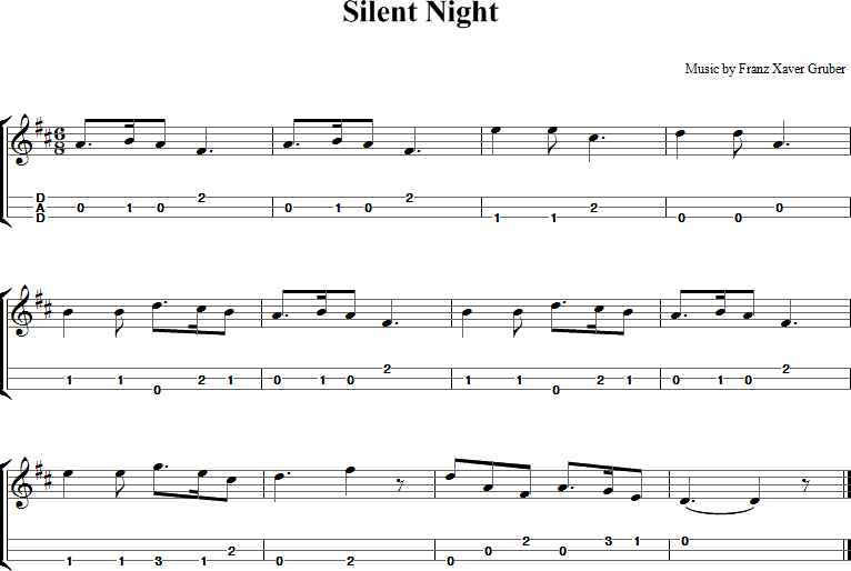 Silent Night Sheet Music for Dulcimer