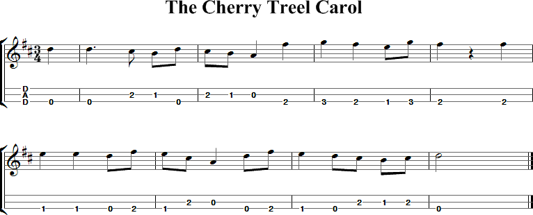 The Cherry Tree Carol Sheet Music for Dulcimer